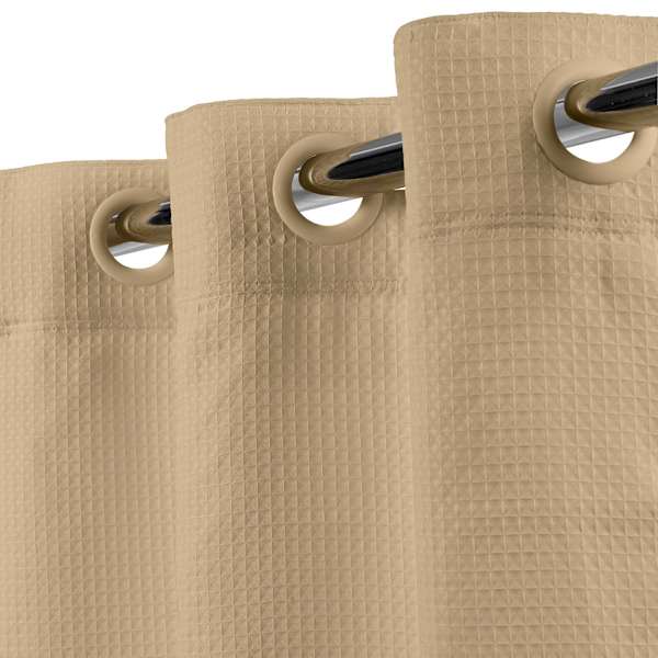 at home Natural Hookless Waffle Solid Shower Curtain 74"
