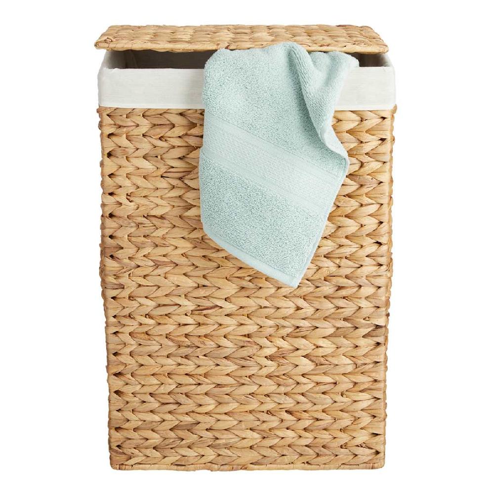 At Home Natural Water Hyacinth Laundry Hamper Small