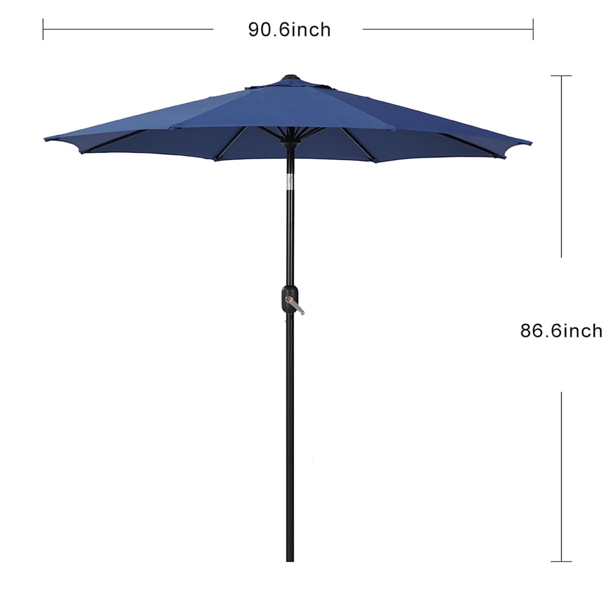 At Home Navy Blue Crank & Tilt Round Patio Umbrella 7.5'
