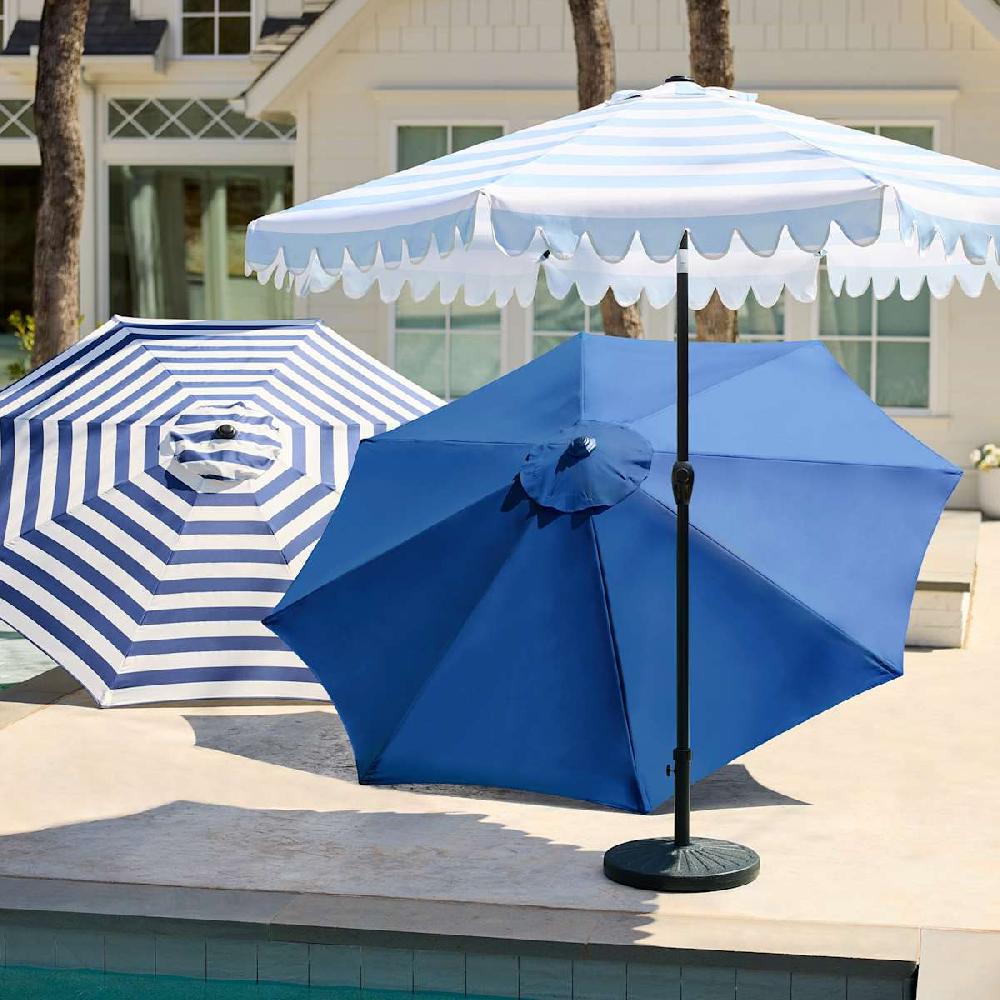 At Home Navy Blue Crank & Tilt Round Patio Umbrella 9'