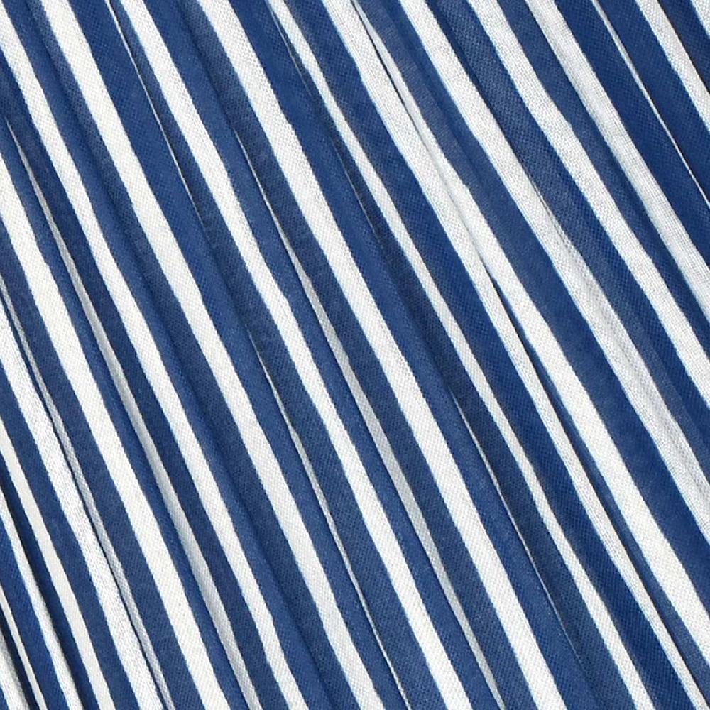 At Home Navy Striped Pleated Medium Lamp Shade 13x15x10