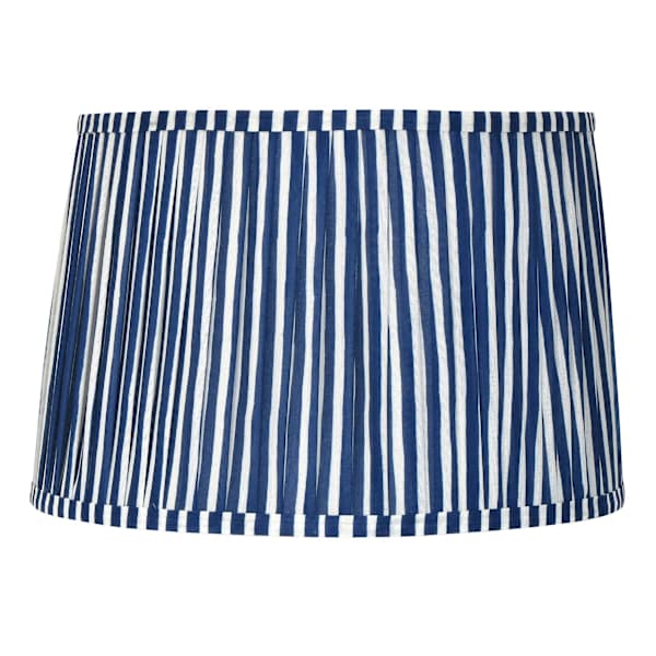 at home Navy Striped Pleated Medium Lamp Shade 13x15x10