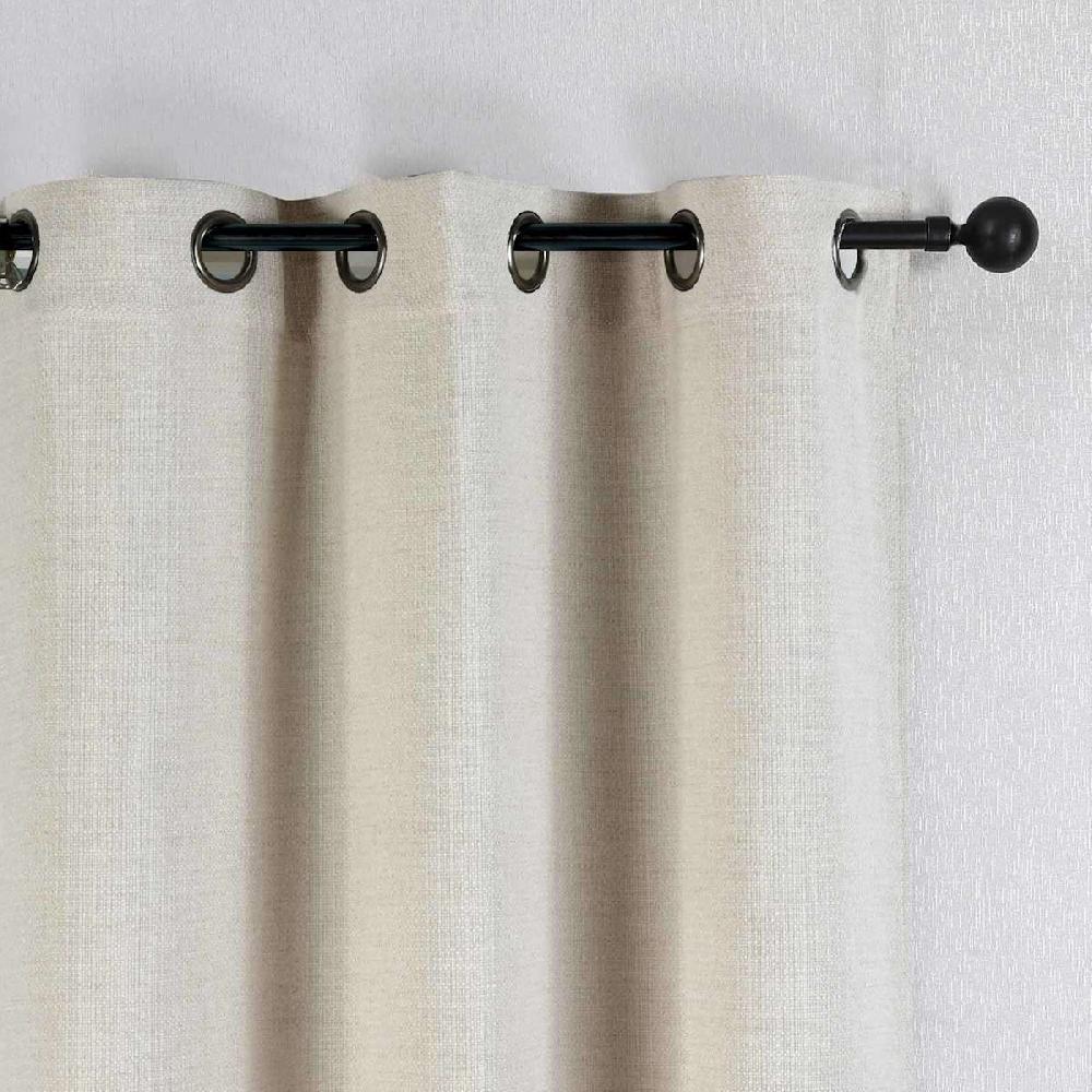 At Home Neutral Textured Jacquard Light Filtering Grommet Curtain Panel 84"