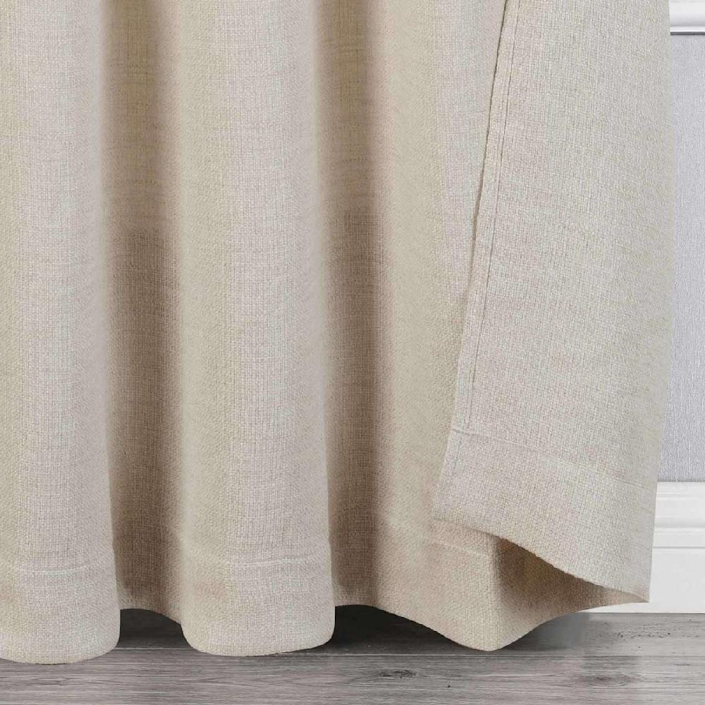 At Home Neutral Textured Jacquard Light Filtering Grommet Curtain Panel 84"