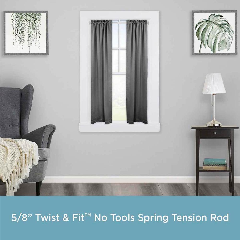 At Home Nicholas 5/8" Nickel Tension Curtain Rod 28-48"