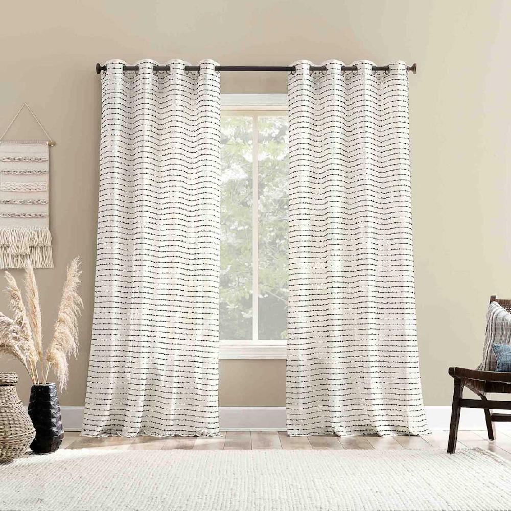 At Home Nordic Black Sheer Grommet Curtain Panel 84"
