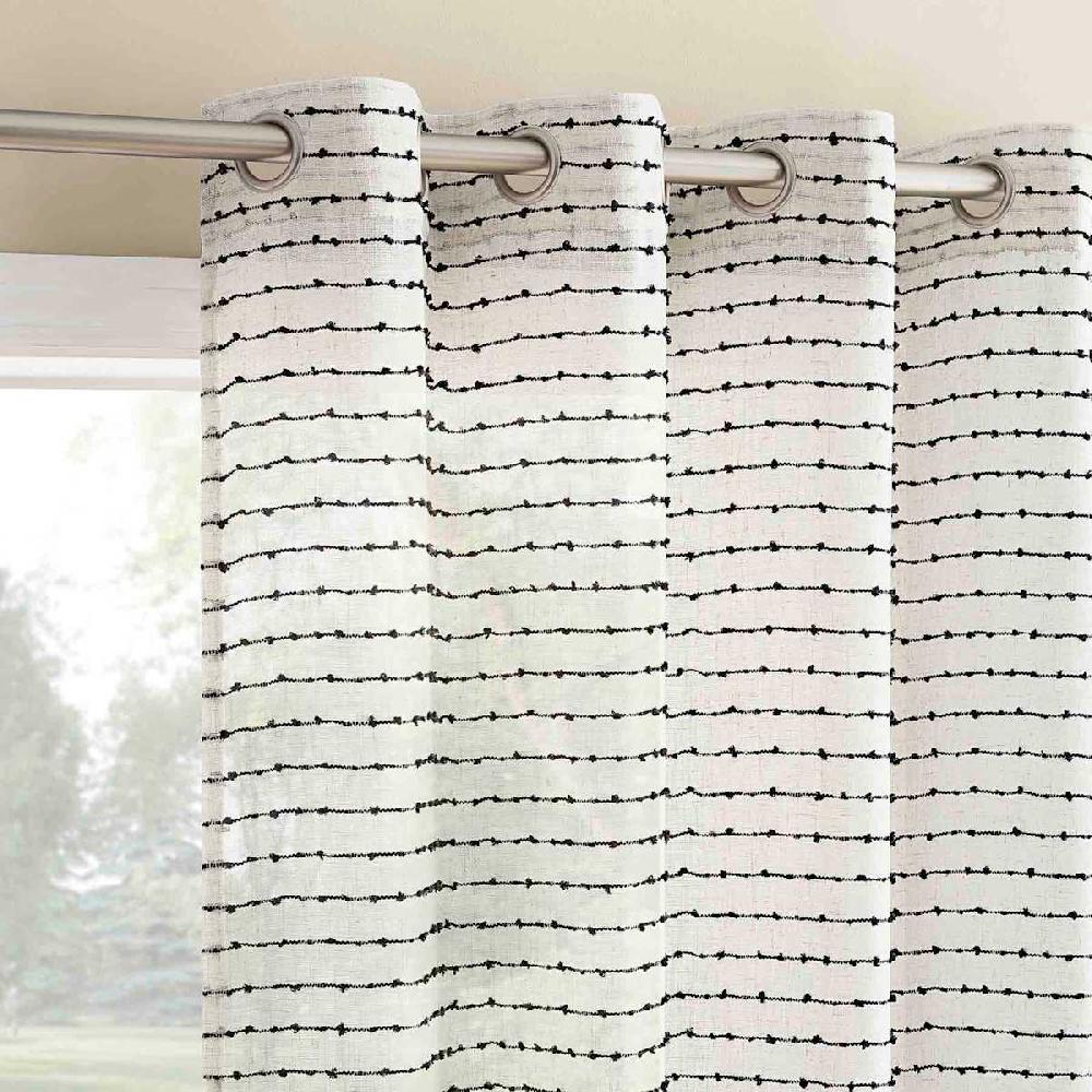 At Home Nordic Black Sheer Grommet Curtain Panel 84"