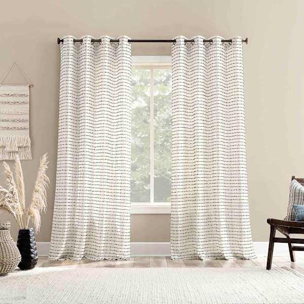 at home Nordic Black Sheer Grommet Curtain Panel 84"