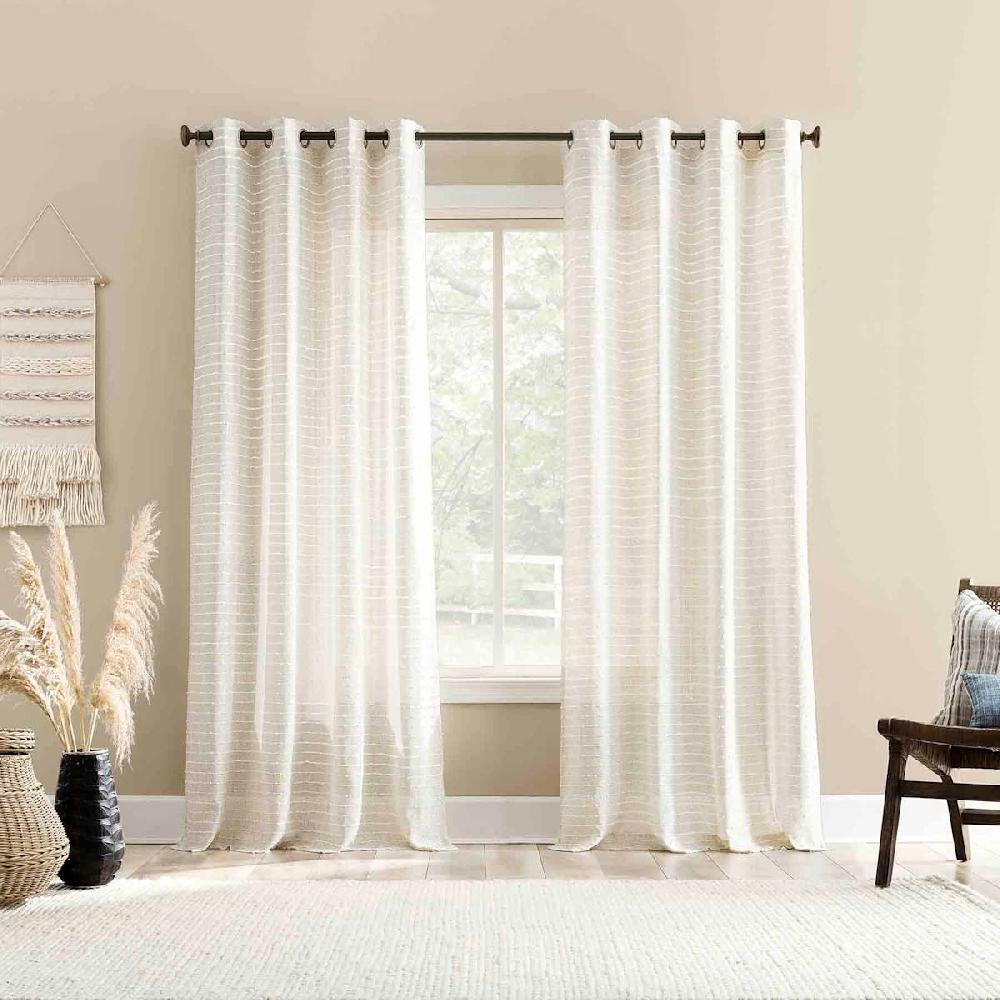 At Home Nordic White Sheer Grommet Curtain Panel 84"