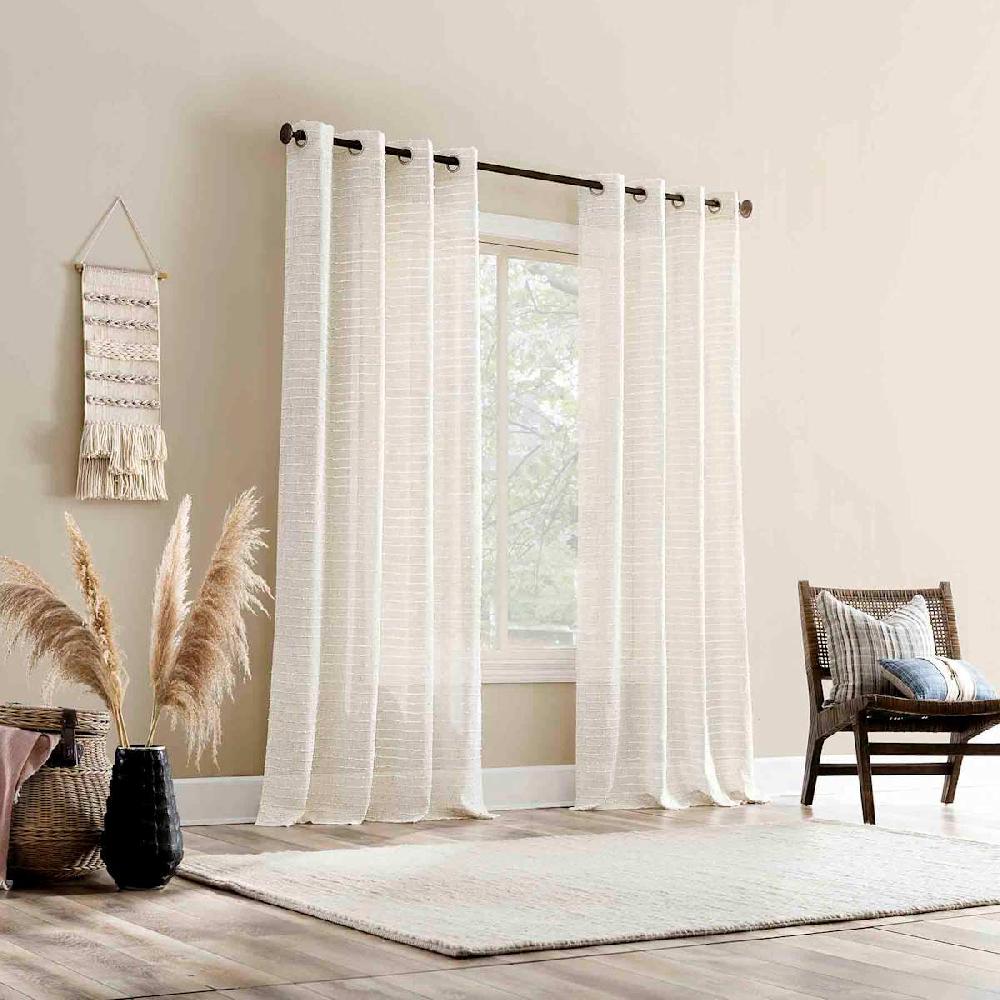 At Home Nordic White Sheer Grommet Curtain Panel 84"
