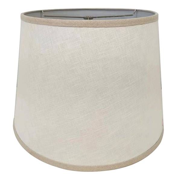 at home Off-White with Tan Tapered Drum Large Table Lamp Shade 13x17x12