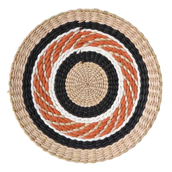 at home Orange & Black Decorative Round Wall Basket 13"