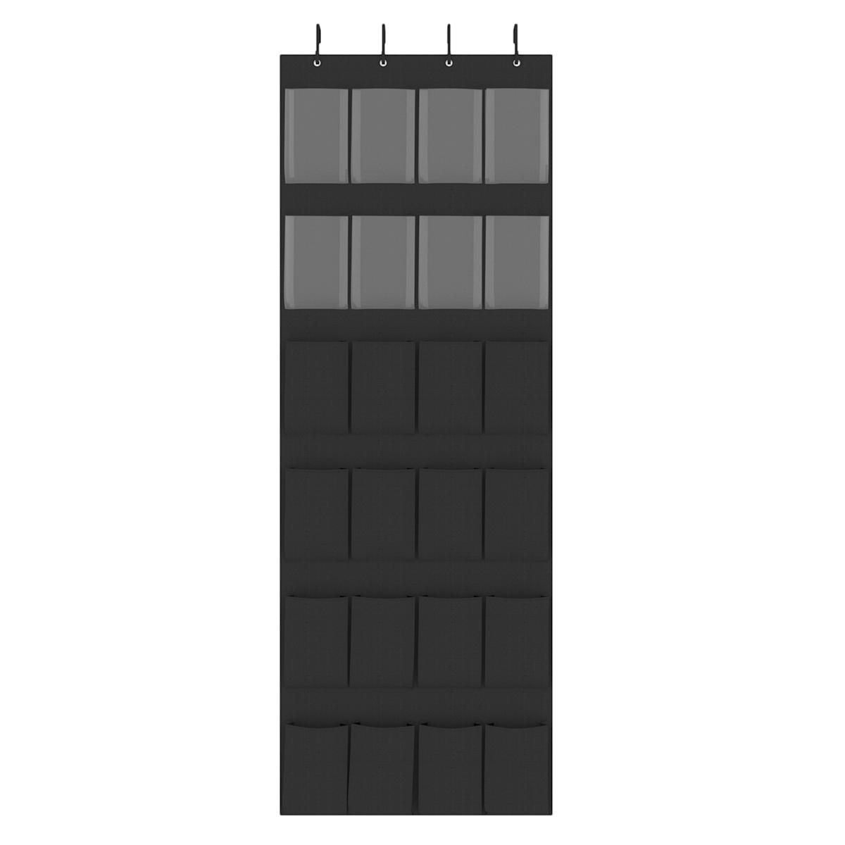 At Home Over The Door Fabric Shoe Closet Organizer Black