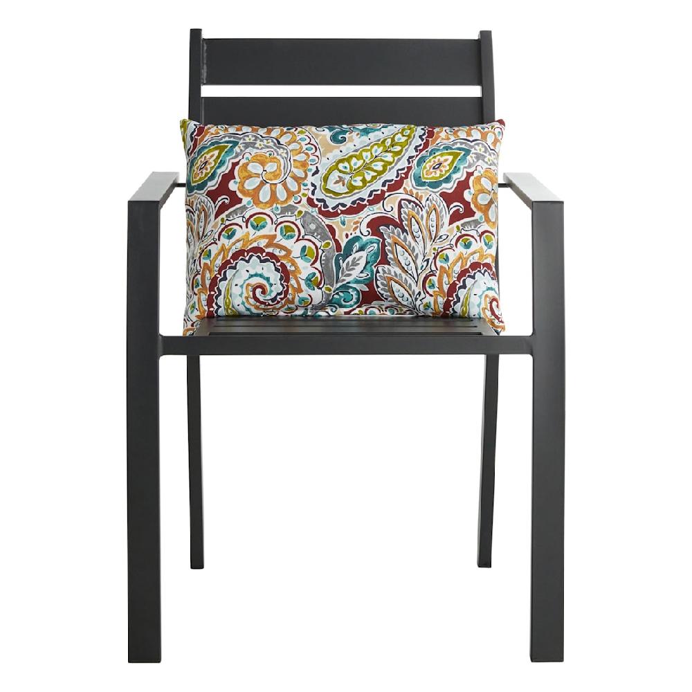 At Home Paisley Chili Lumbar Outdoor Throw Pillow 14x20