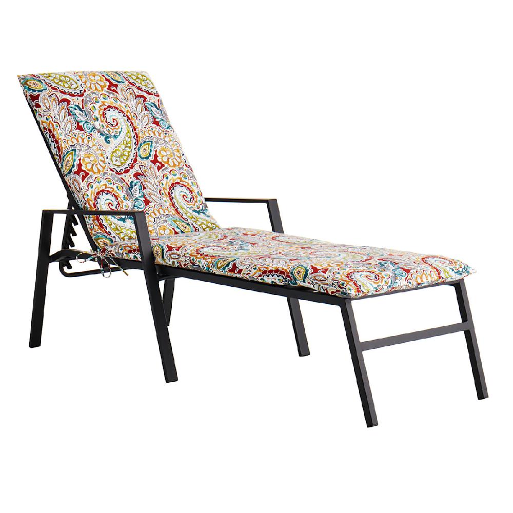 At Home Paisley Chili Outdoor Chaise Lounge Cushion
