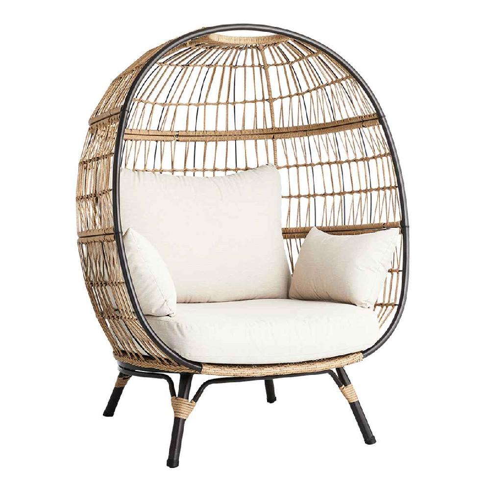 At Home Paloma Patio Egg Chair Loveseat & Coffee Table 3-Piece Set