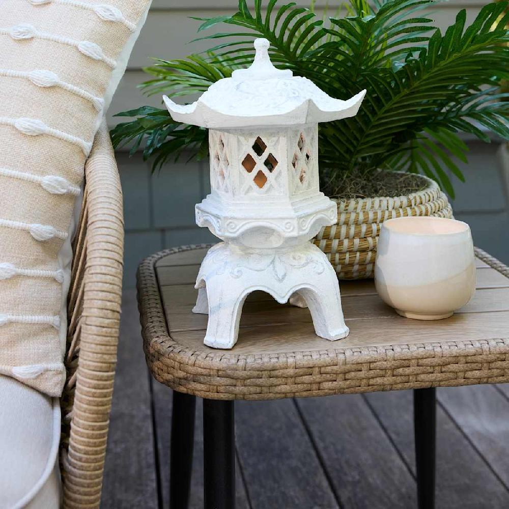 At Home Paloma Patio Side Table With Rustic Grey Top