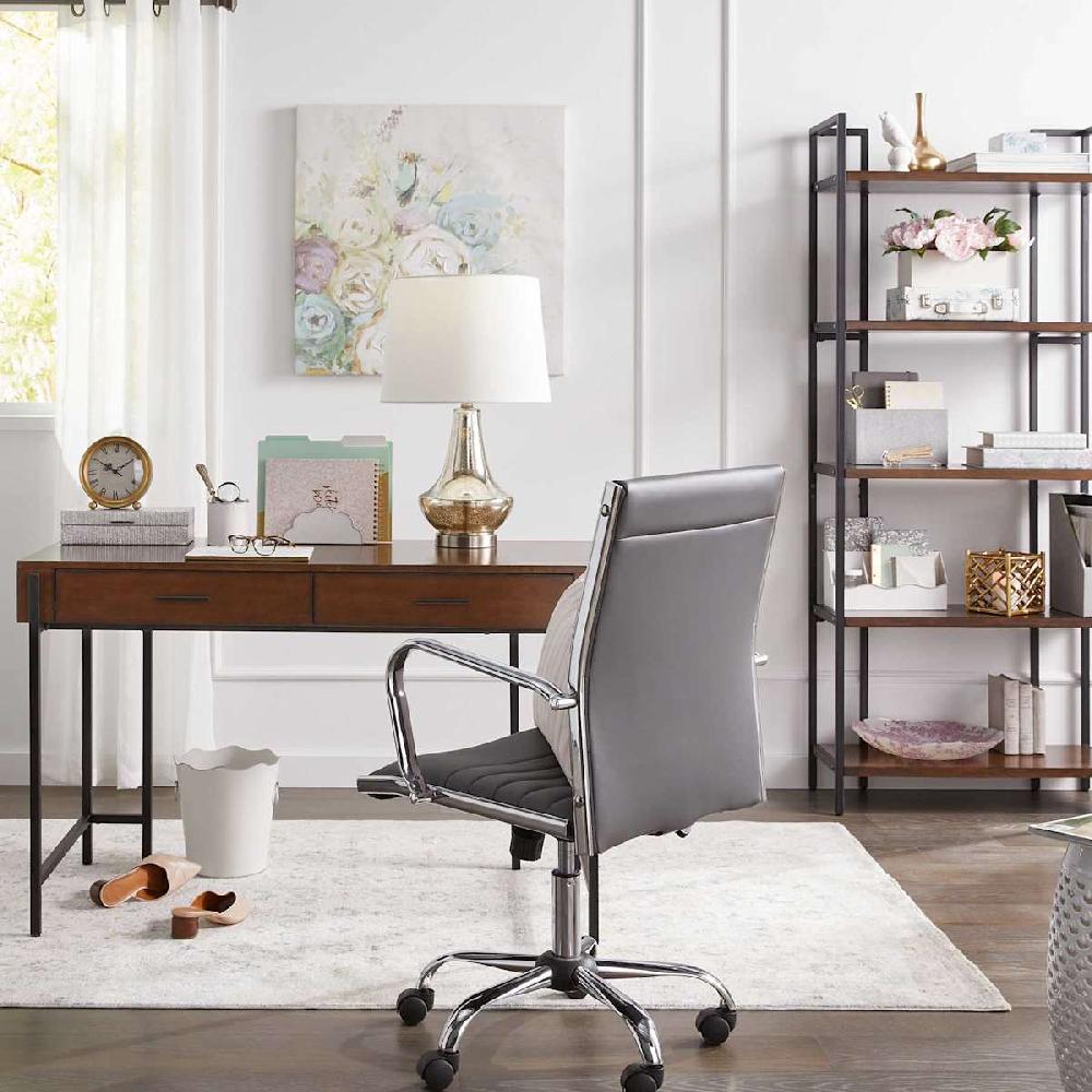 At Home Parkview Wood & Metal Writing Desk With Storage 48"