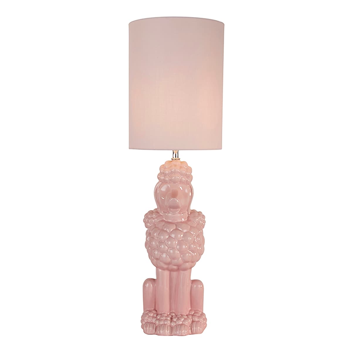 At Home Pink Poodle Ceramic Medium Lamp With Shade 27"