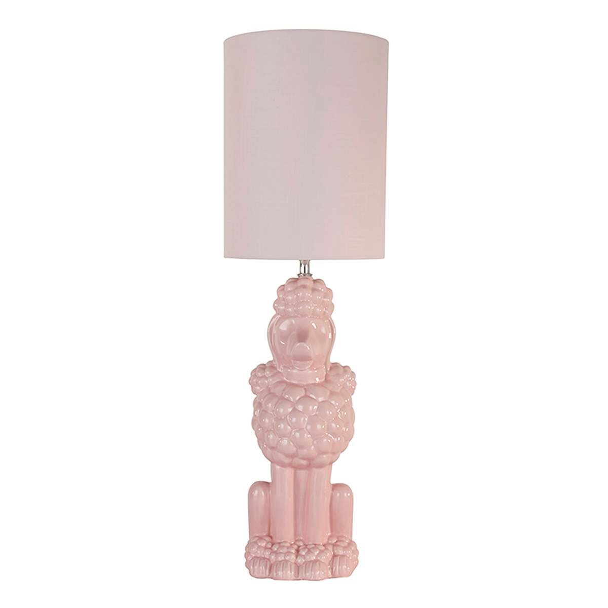 At Home Pink Poodle Ceramic Medium Lamp With Shade 27"