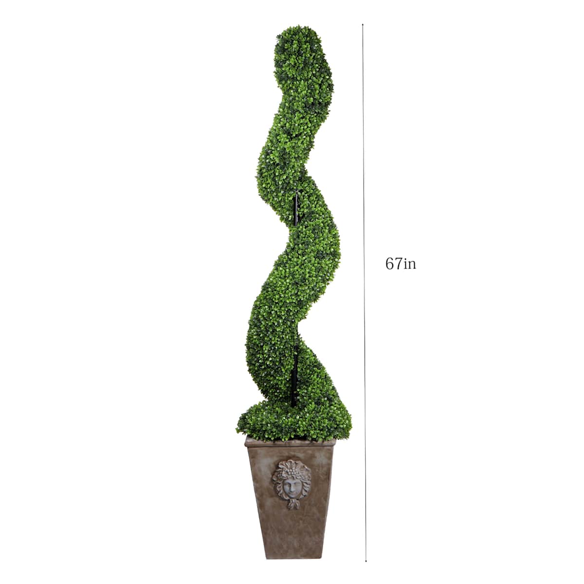 At Home Providence Boxwood Spiral Topiary With Romanesque Planter 67"