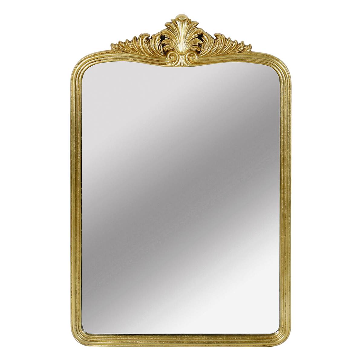 At Home Providence Gold Faux Wood Ornate Top Wall Mirror 25x37