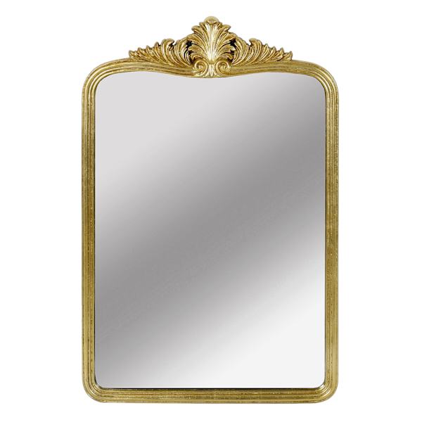 at home Providence Gold Faux Wood Ornate Top Wall Mirror 25x37