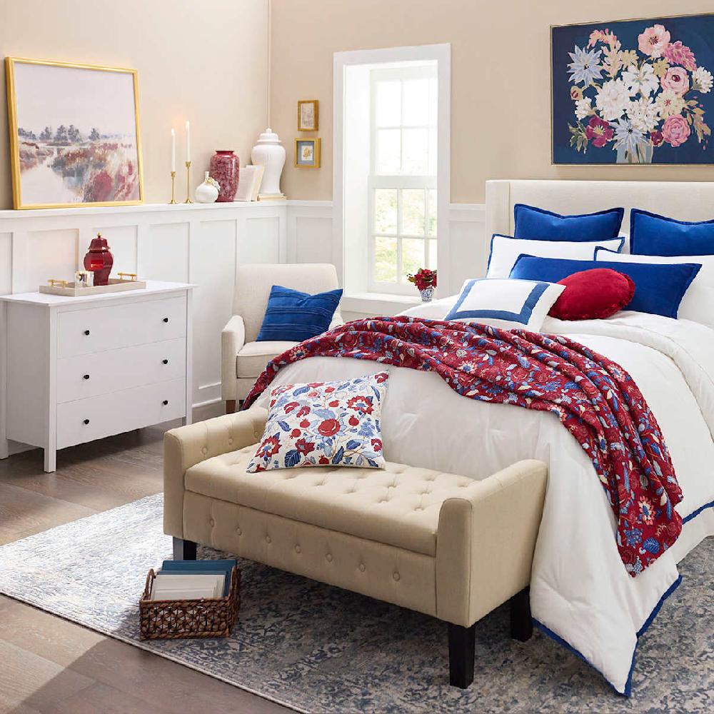 At Home Providence Natural Textured Faux Leather Tray 17x12