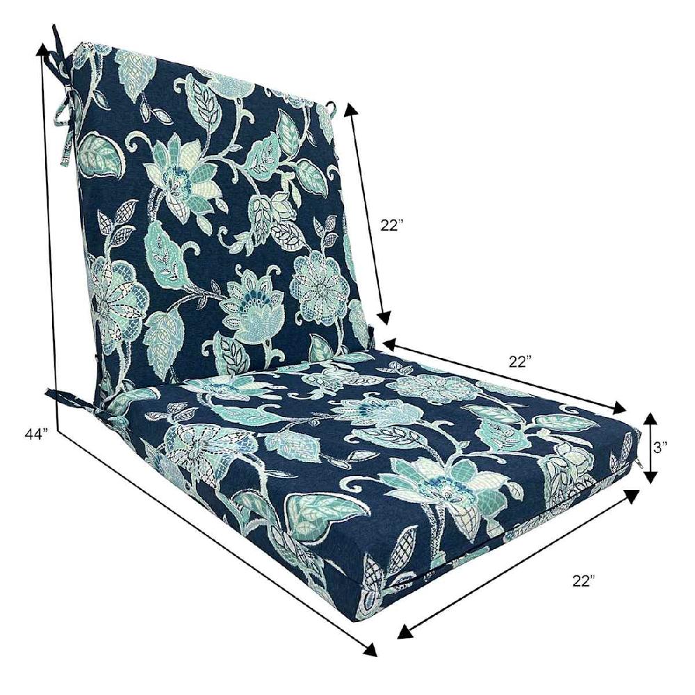 At Home Providence Positano Navy Blue Hinged Outdoor Cushion