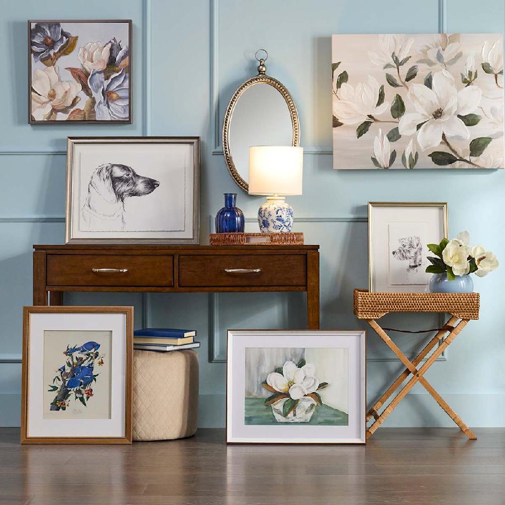 At Home Providence White & Blue Chinoiserie Ceramic Small Table Lamp 14.5"