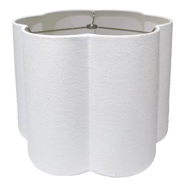 at home Providence White Scalloped Tapered Drum Medium Table Lamp Shade 14x16x11