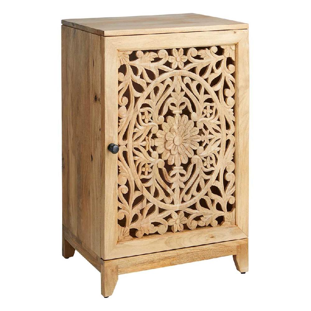 At Home Rae Accent Cabinet With Natural Mango Wood Finish