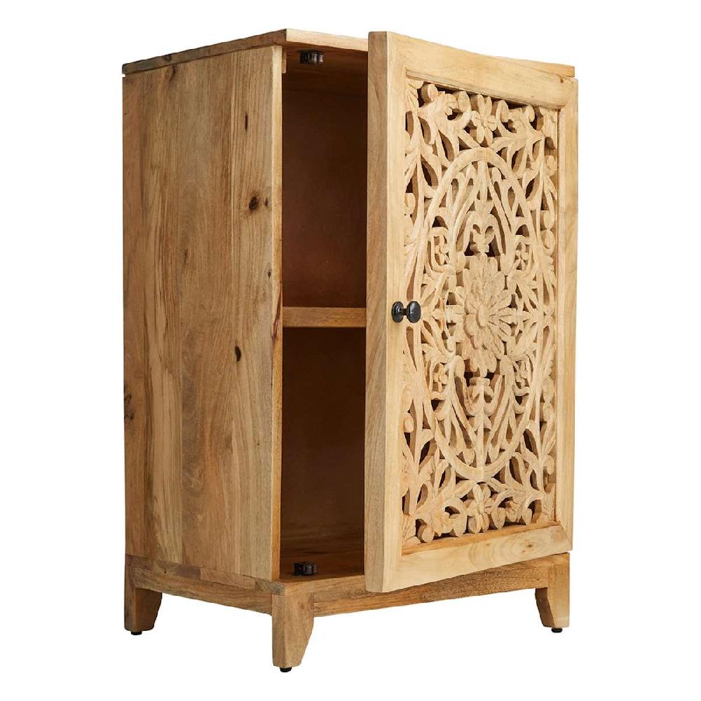 At Home Rae Accent Cabinet With Natural Mango Wood Finish