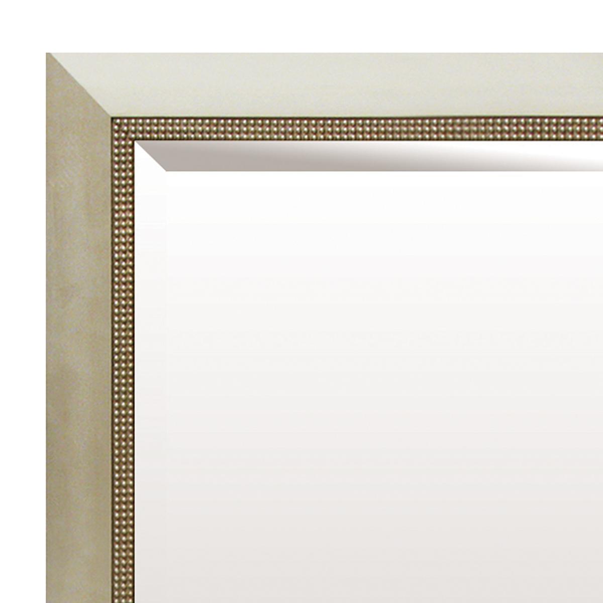At Home Rectangle Solid Wood Beaded Champagne Leaner Mirror 32x68