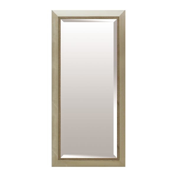 at home Rectangle Solid Wood Beaded Champagne Leaner Mirror 32x68