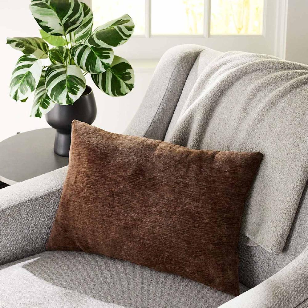 At Home Reese Chocolate Chenille Throw Pillow 14x20