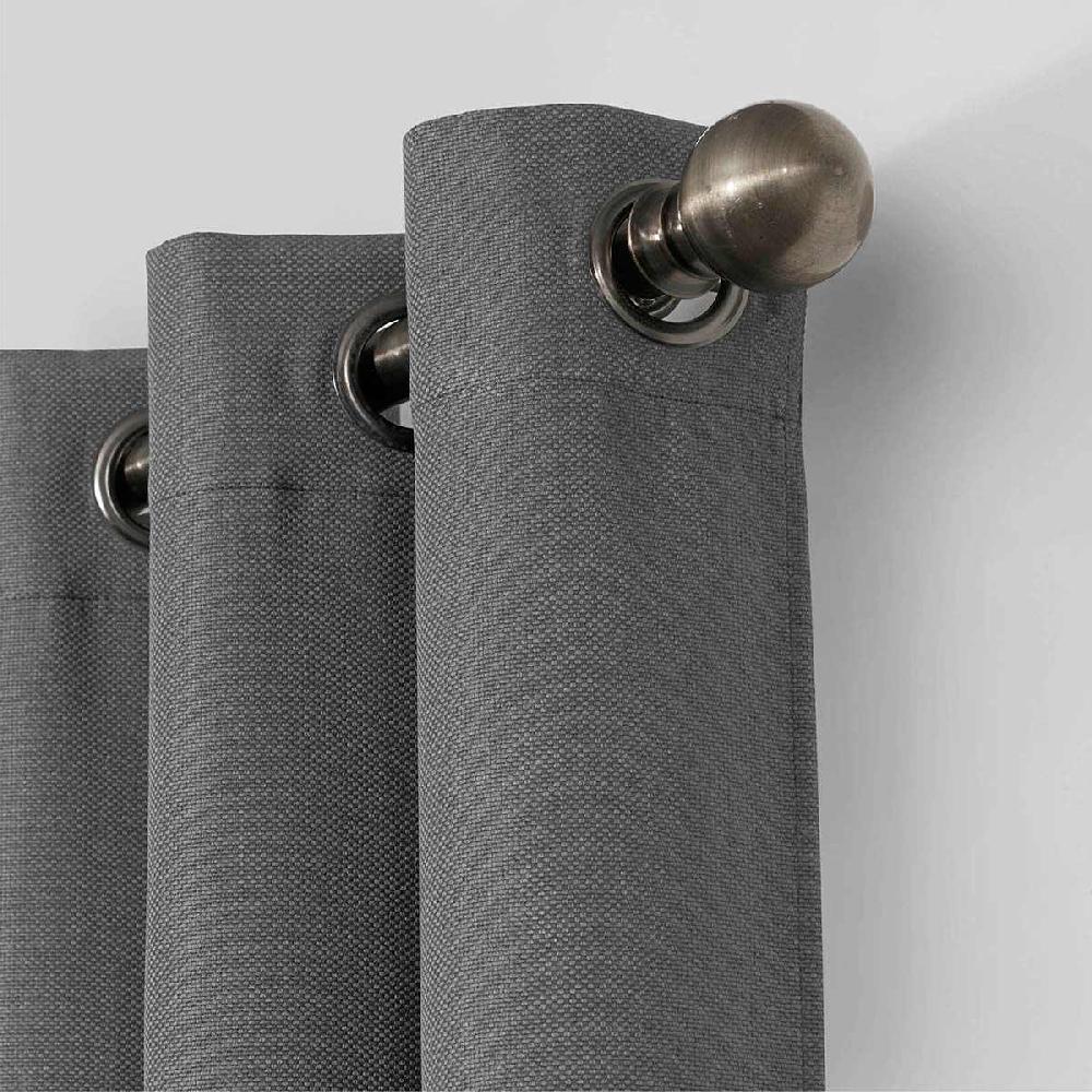 At Home Rockwell Grey Blackout Grommet Curtain Panel 63"