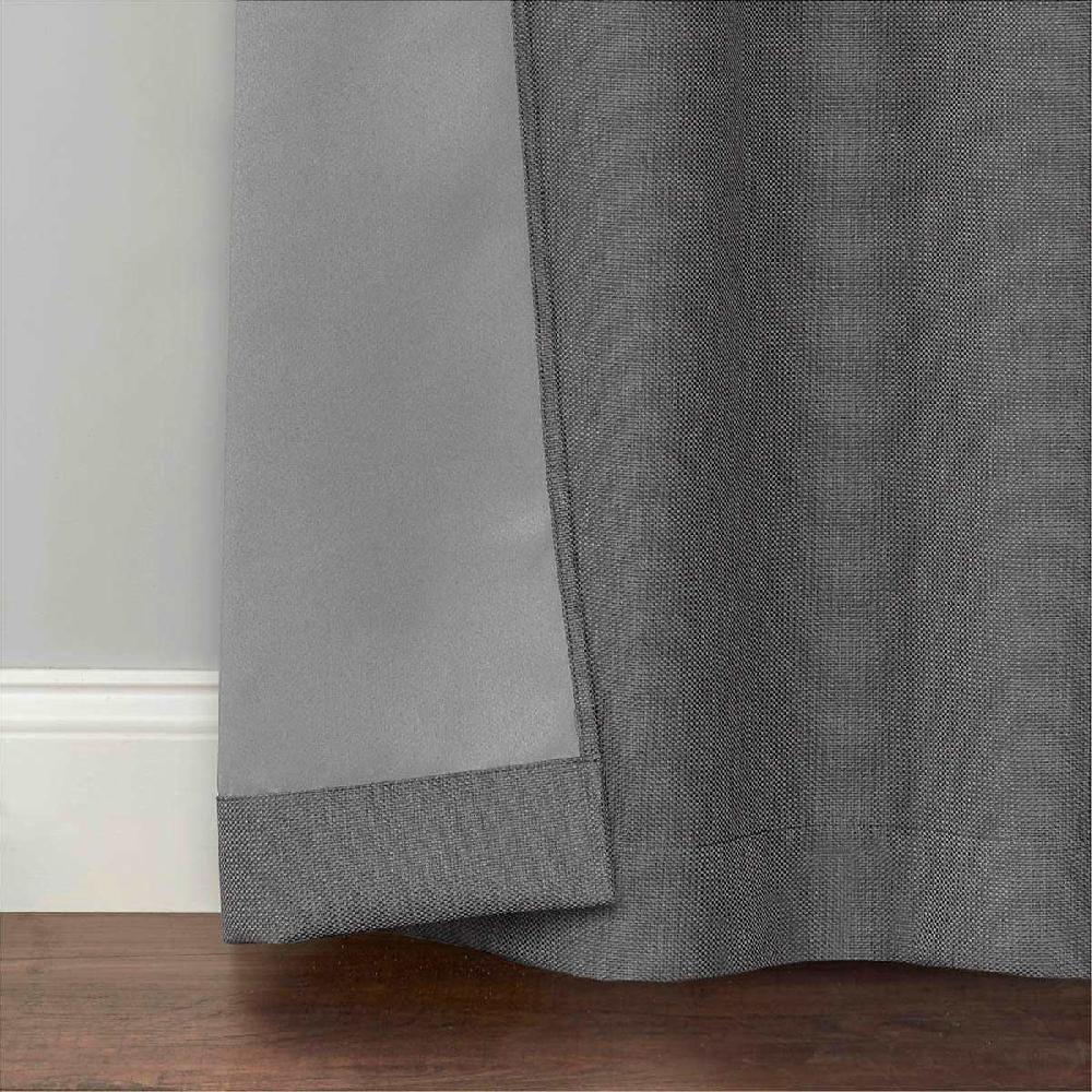 At Home Rockwell Grey Blackout Grommet Curtain Panel 63"