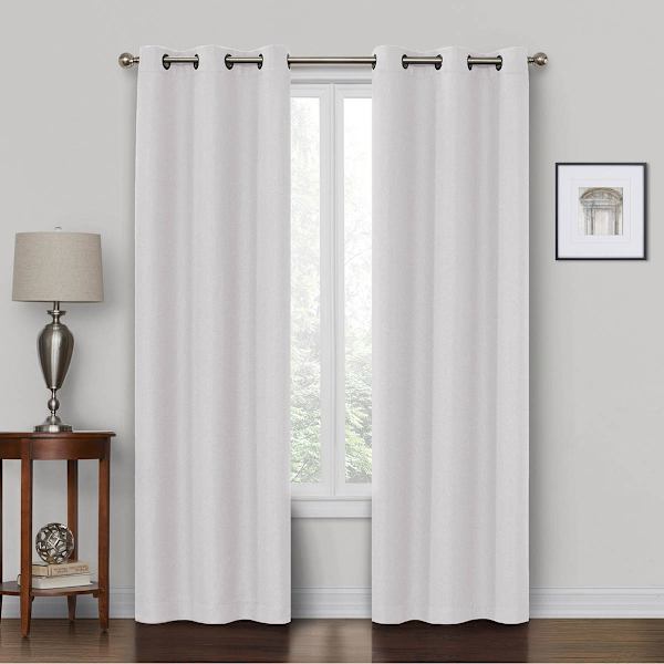 at home Rockwell Light Tan Blackout Grommet Curtain Panel 63"