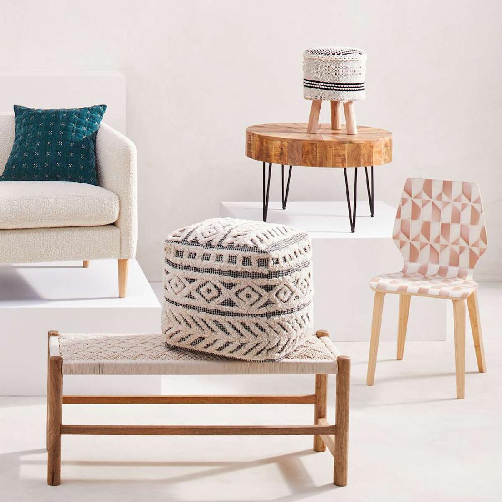 At Home Round Mango Wood Coffee Table With Metal Hairpin Legs Mango