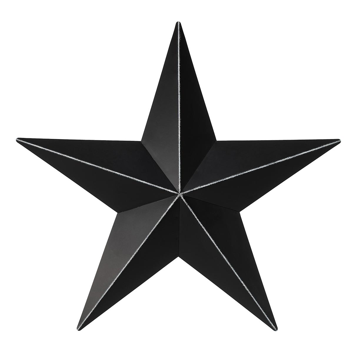 At Home Rustic Black Metal Star Outdoor Wall Decor 18"