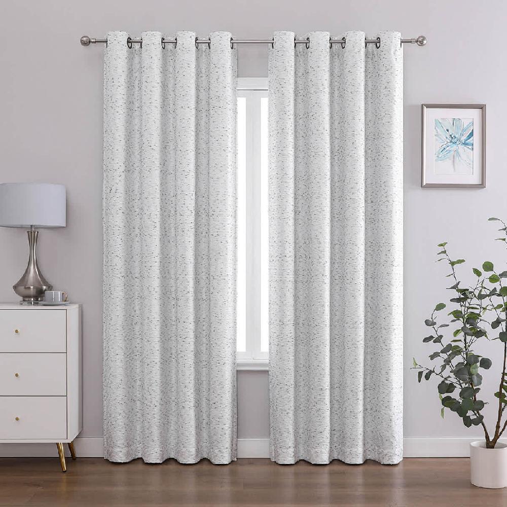 At Home San Marco Grey Blackout Grommet Curtain Panel 84"