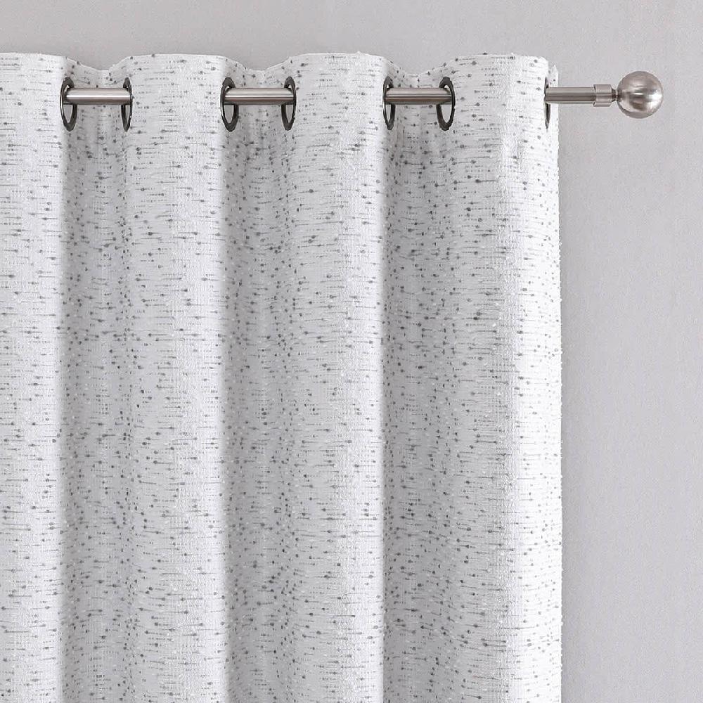 At Home San Marco Grey Blackout Grommet Curtain Panel 84"