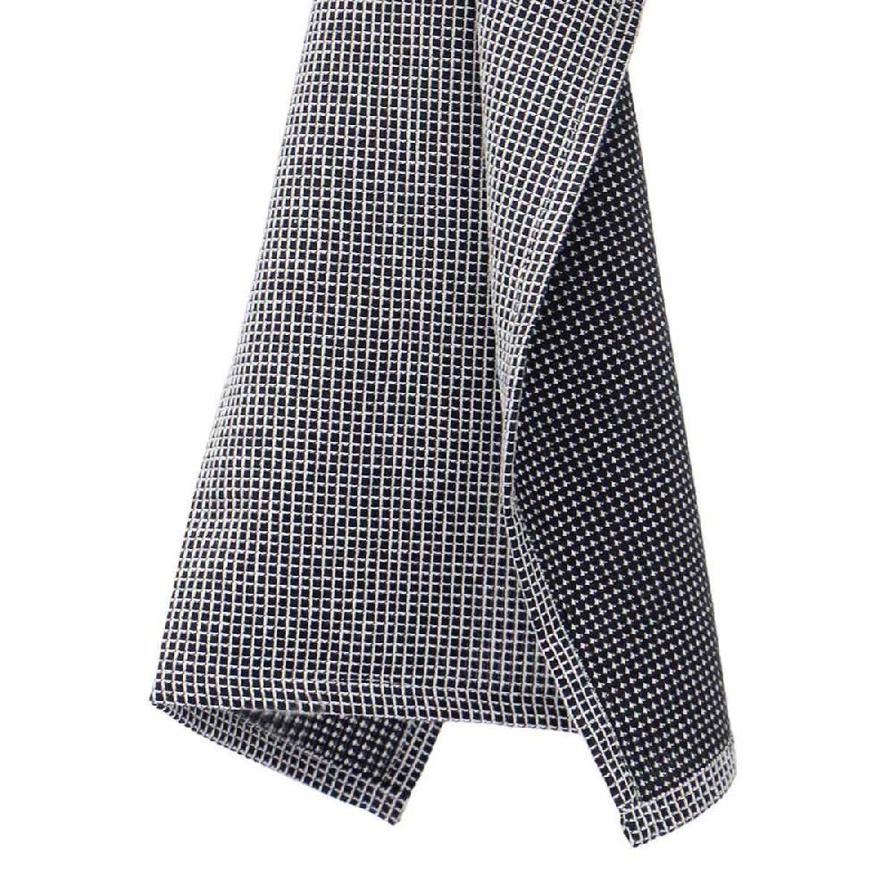 At Home Set Of 3 Black Porter Slub Waffle Cotton Kitchen Towels