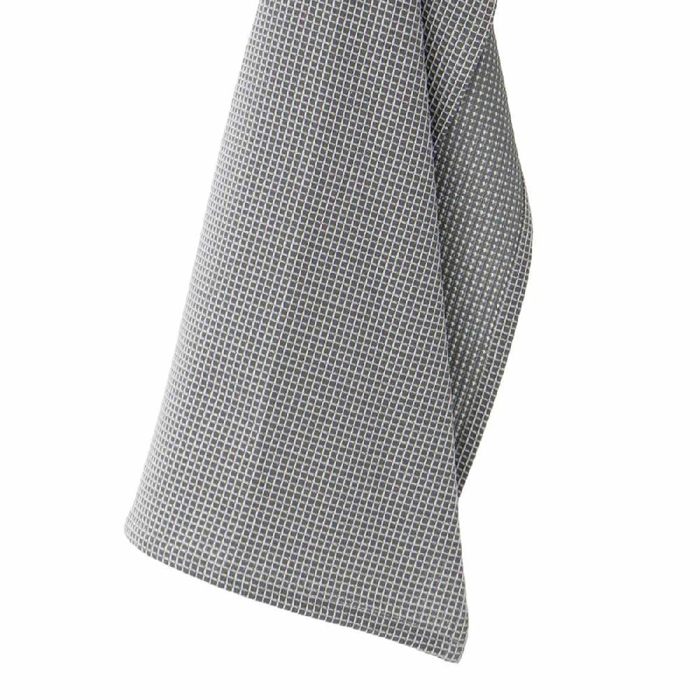 At Home Set Of 3 Grey Porter Slub Waffle Cotton Kitchen Towels