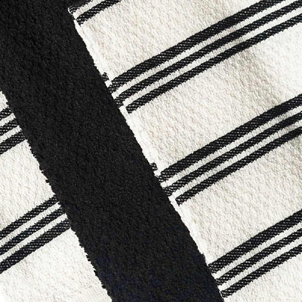 At Home Set Of 4 Black Rockridge Terry Cotton Kitchen Towels