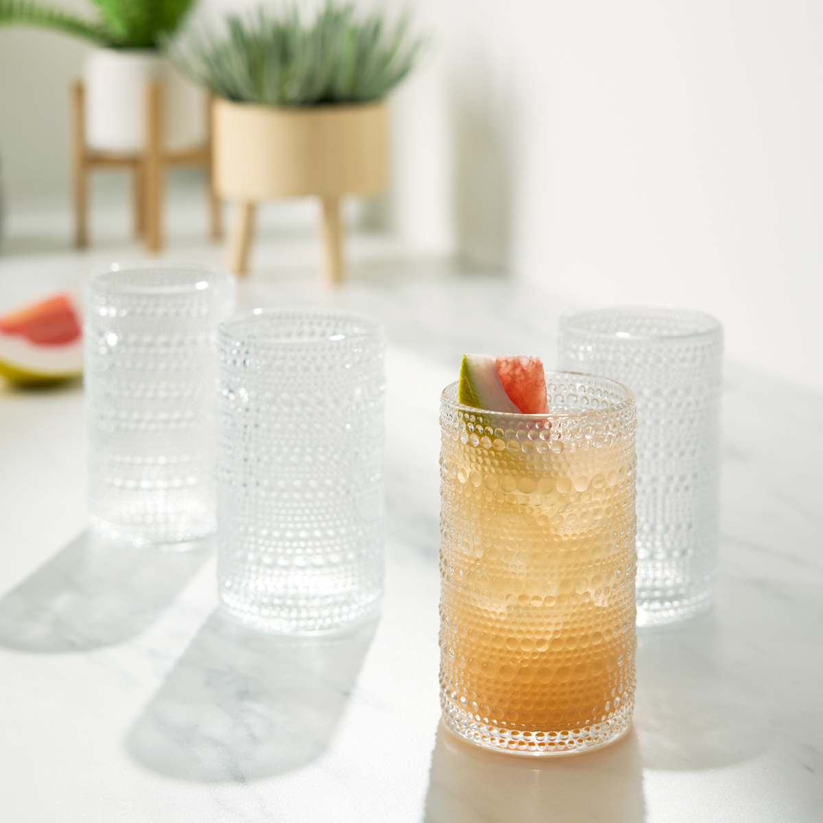 At Home Set Of 4 Clear Spectra Highball Glasses 15oz