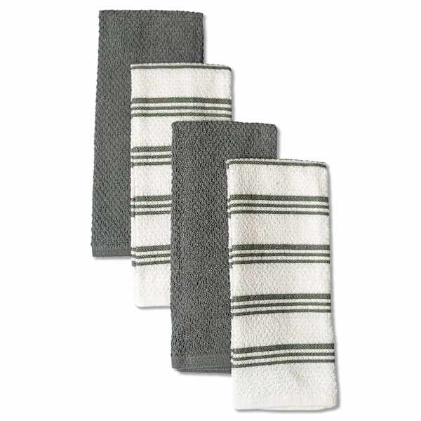 at home Set of 4 Grey Rockridge Terry Cotton Kitchen Towels