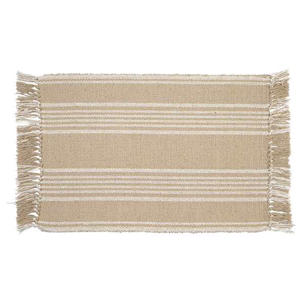 at home Set of 4 Natural Woven Placemat with White Stripes 13x19