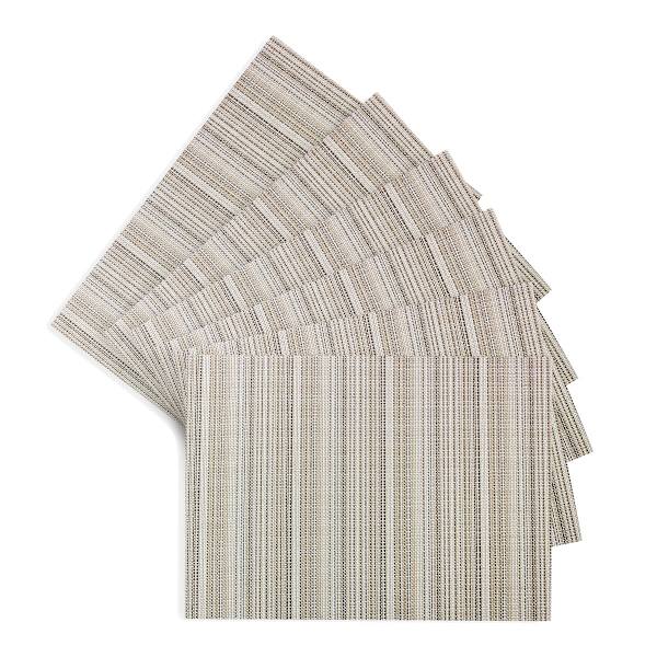 at home Set of 6 Sandford Ivory Woven Vinyl Placemats 18x13